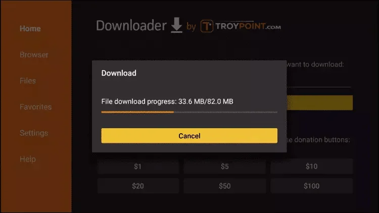 File download progress for IPTV