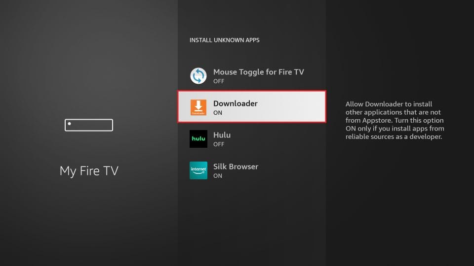 Downloader app settings for Storuno IPTV